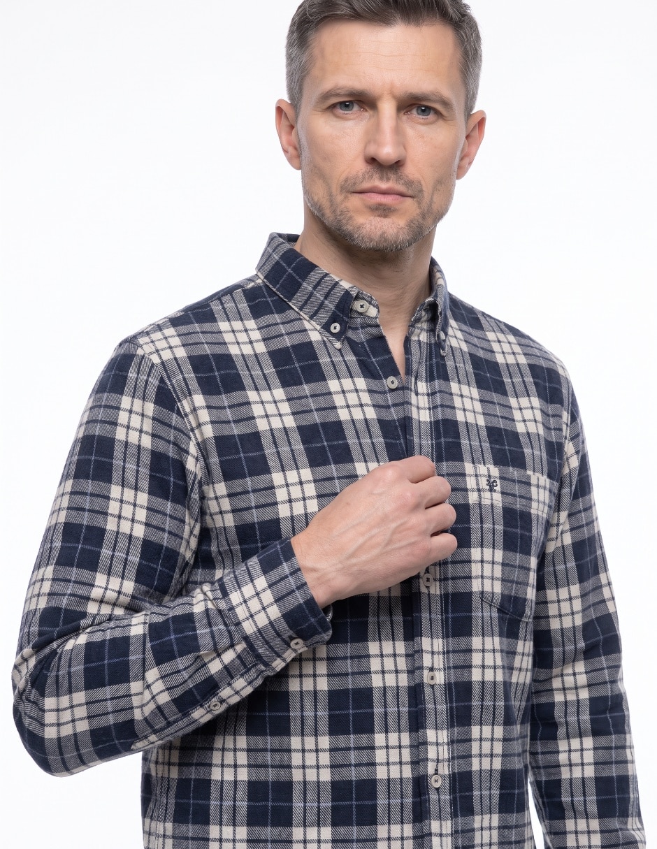 Camisa casual manga larga para hombre 4