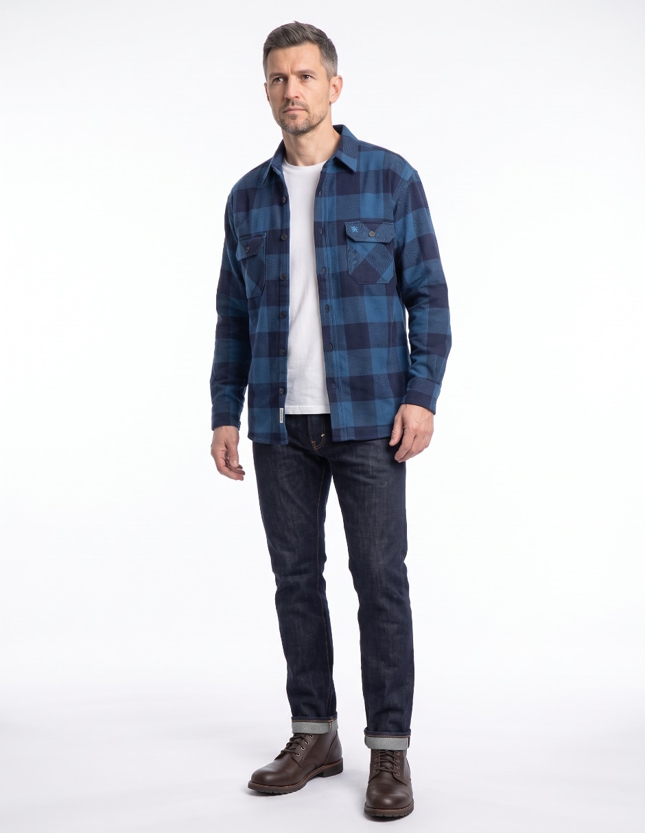 Camisa casual manga larga para hombre 4