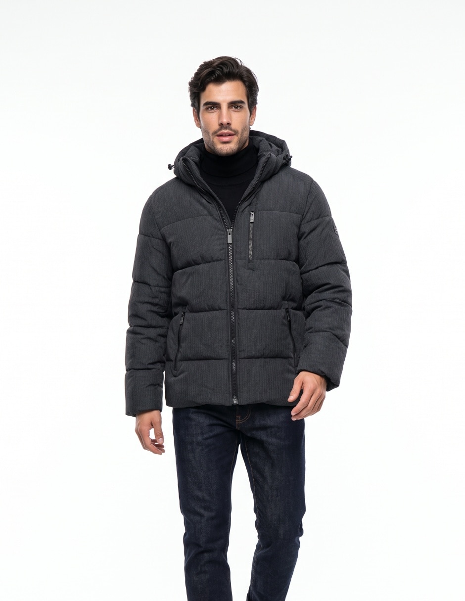 Chamarra capitonada con bolsillos para hombre Chamarra capitonada con bolsillos para hombre