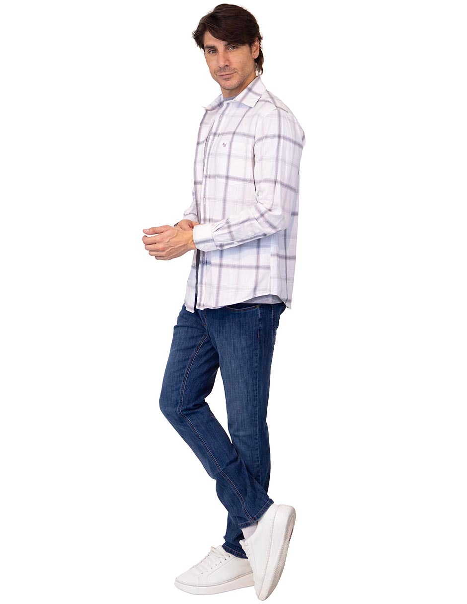 Camisa casual de algodón manga larga para hombre 4