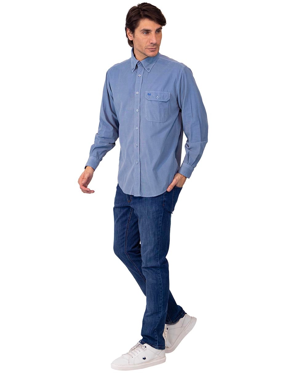 Camisa casual de algodón manga larga para hombre 4