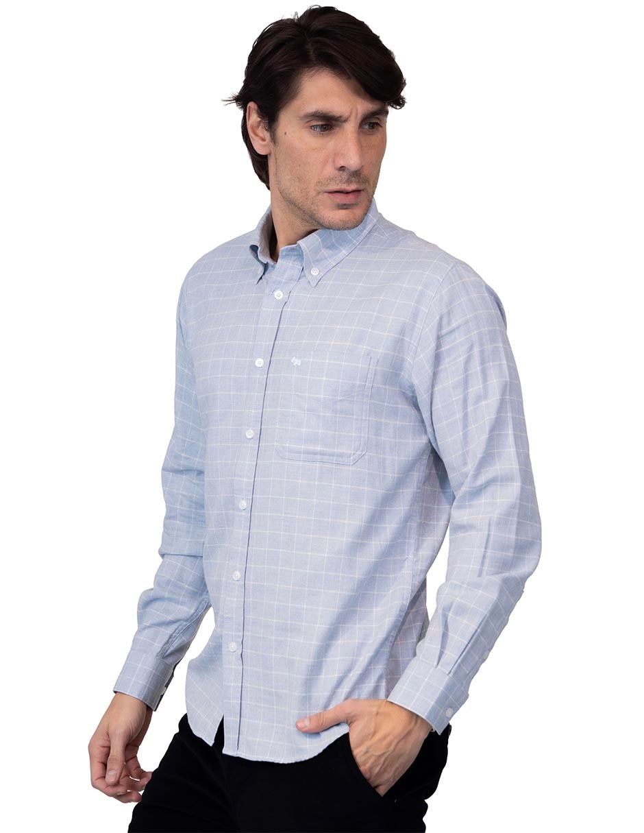 Camisa casual de algodón manga larga para hombre Camisa casual de algodón manga larga para hombre