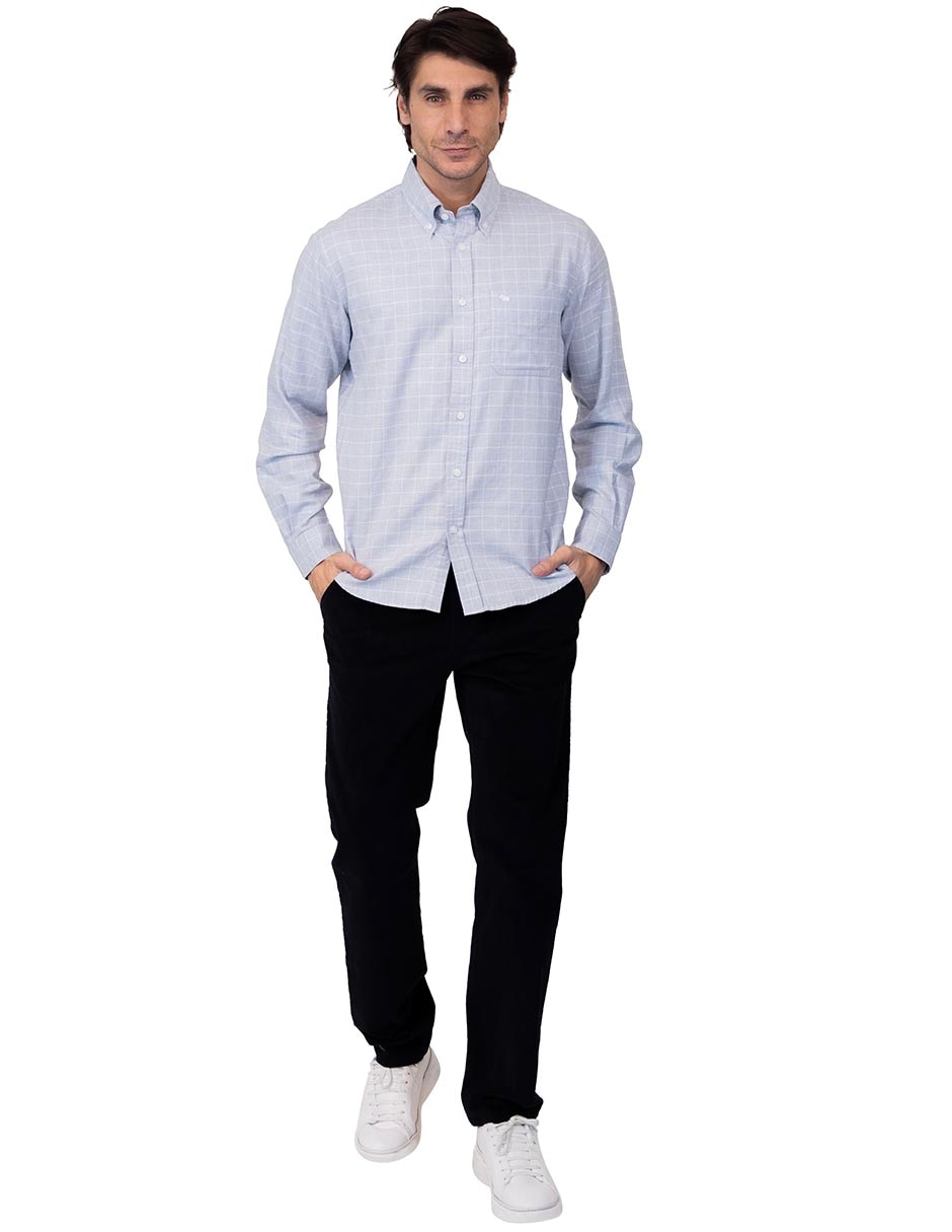 Camisa casual de algodón manga larga para hombre 4