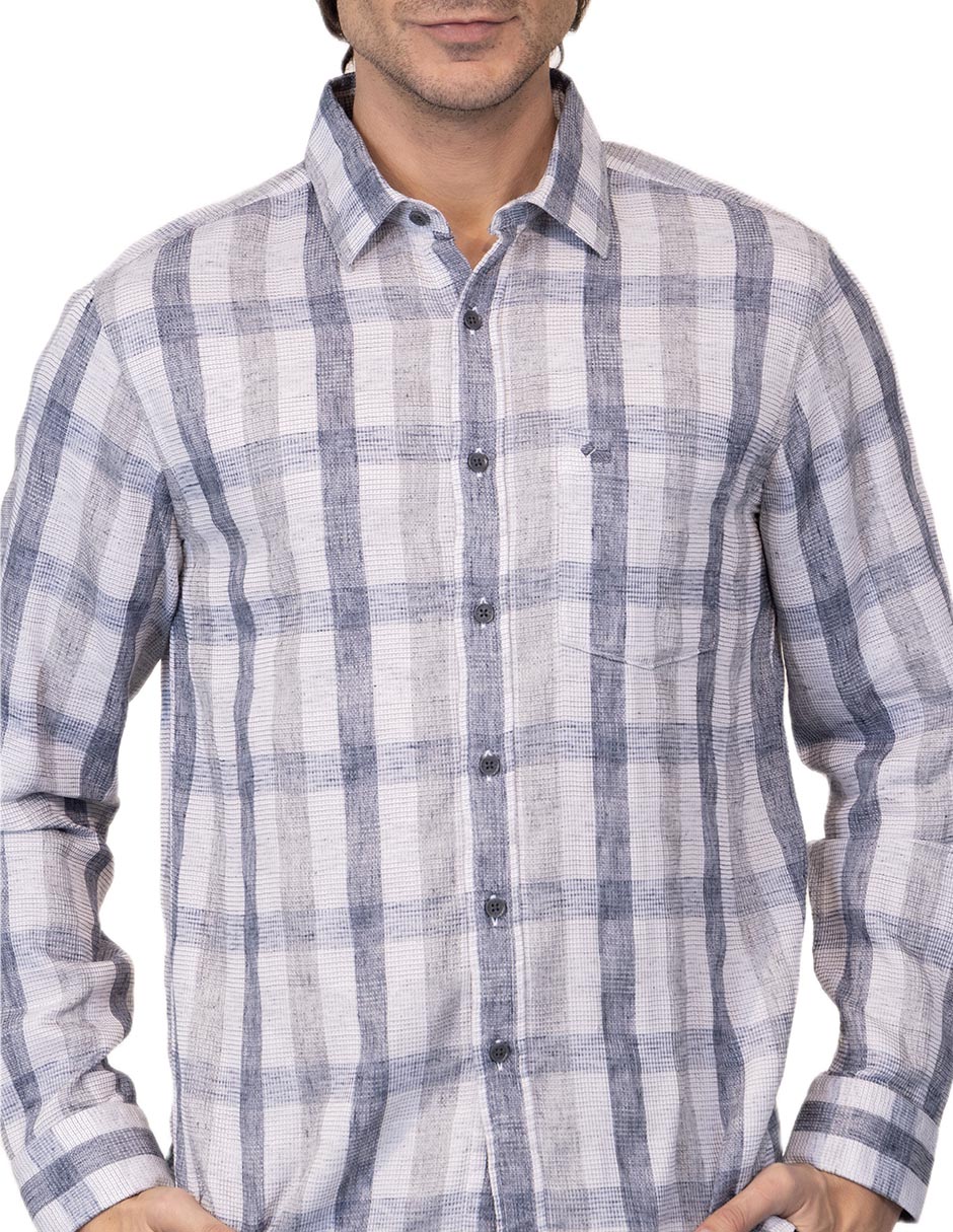 Camisa casual de algodón manga larga para hombre 2