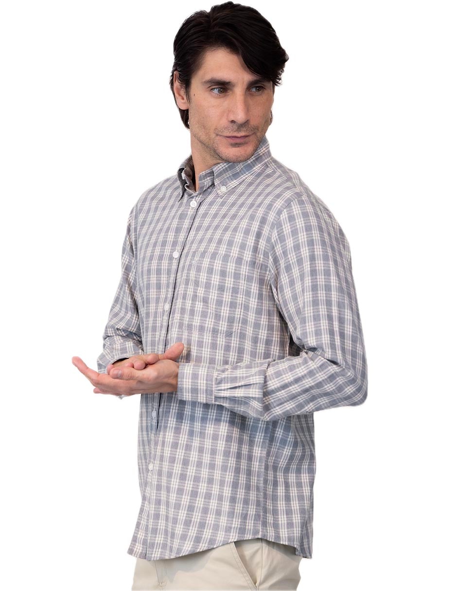 Camisa casual manga larga para hombre