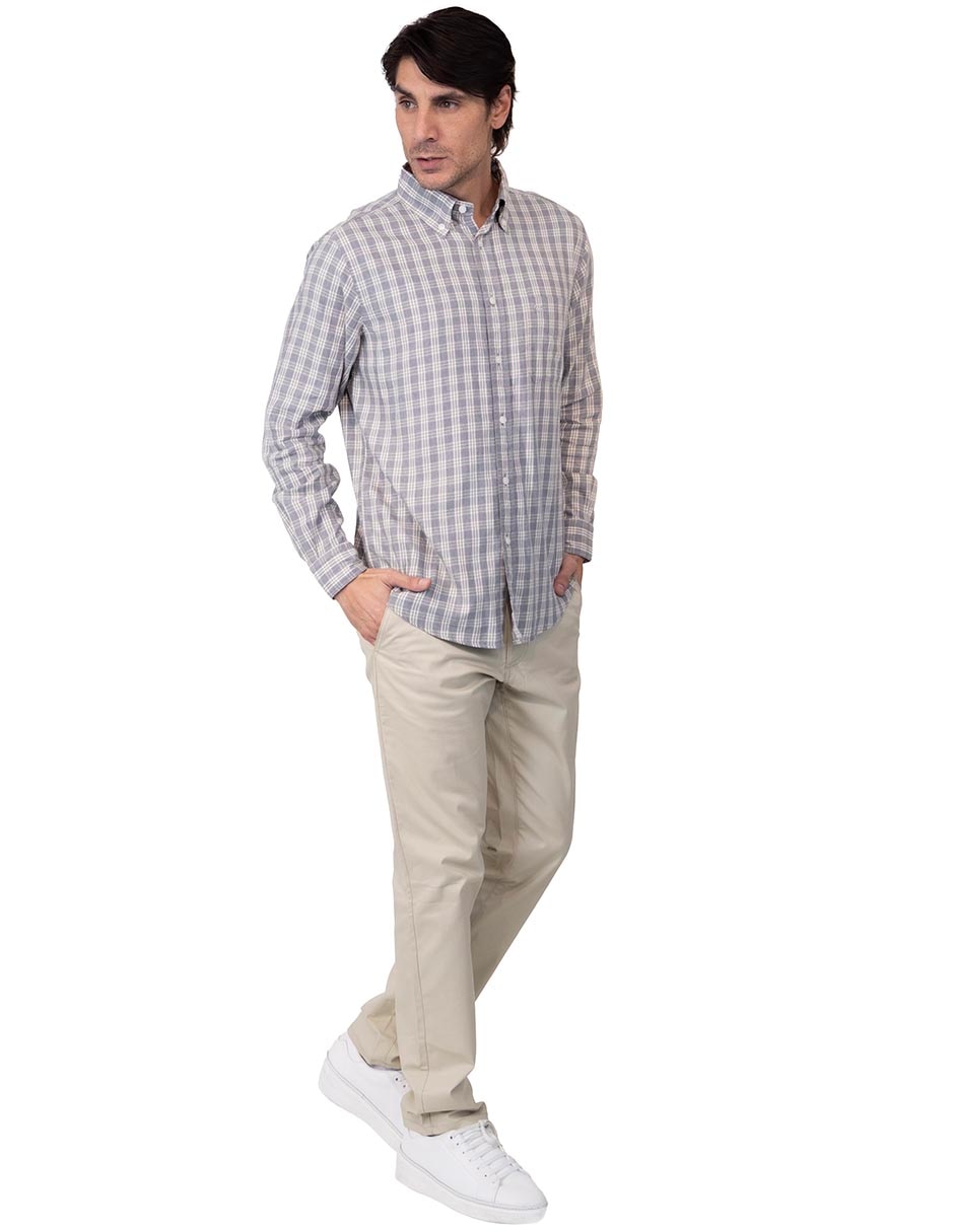 Camisa casual manga larga para hombre 2