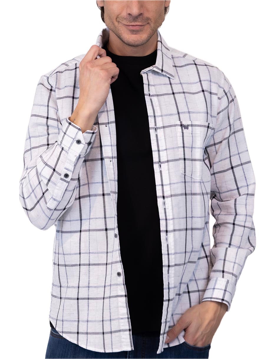 Camisa casual de algodón manga larga para hombre Camisa casual de algodón manga larga para hombre