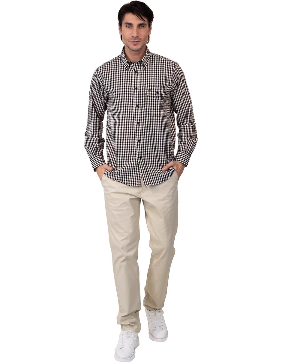Camisa casual manga larga para hombre 4
