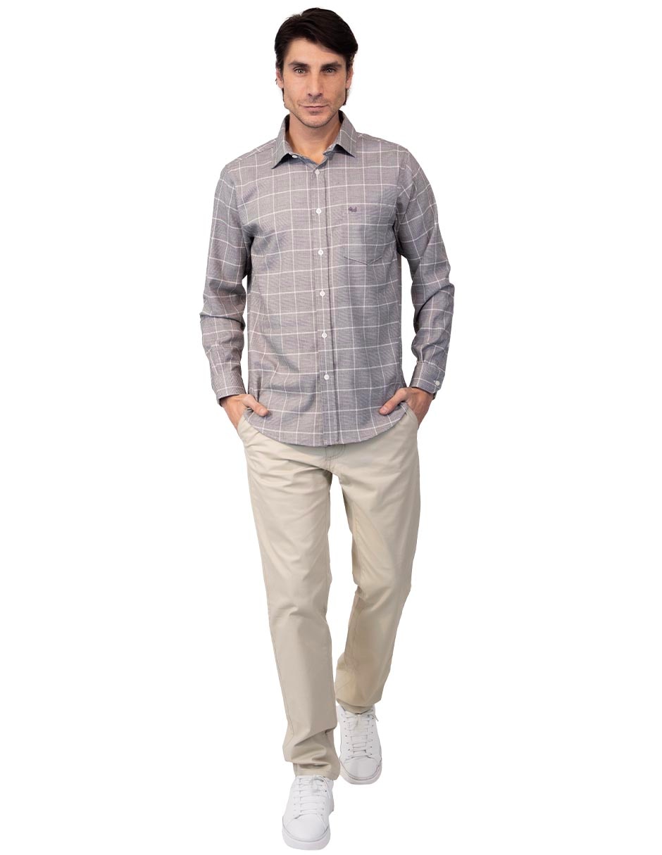 Camisa casual manga larga para hombre 4