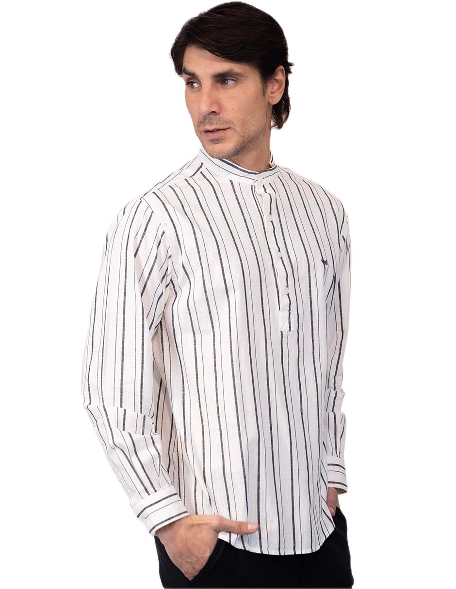 Camisa casual de algodón manga larga para hombre
