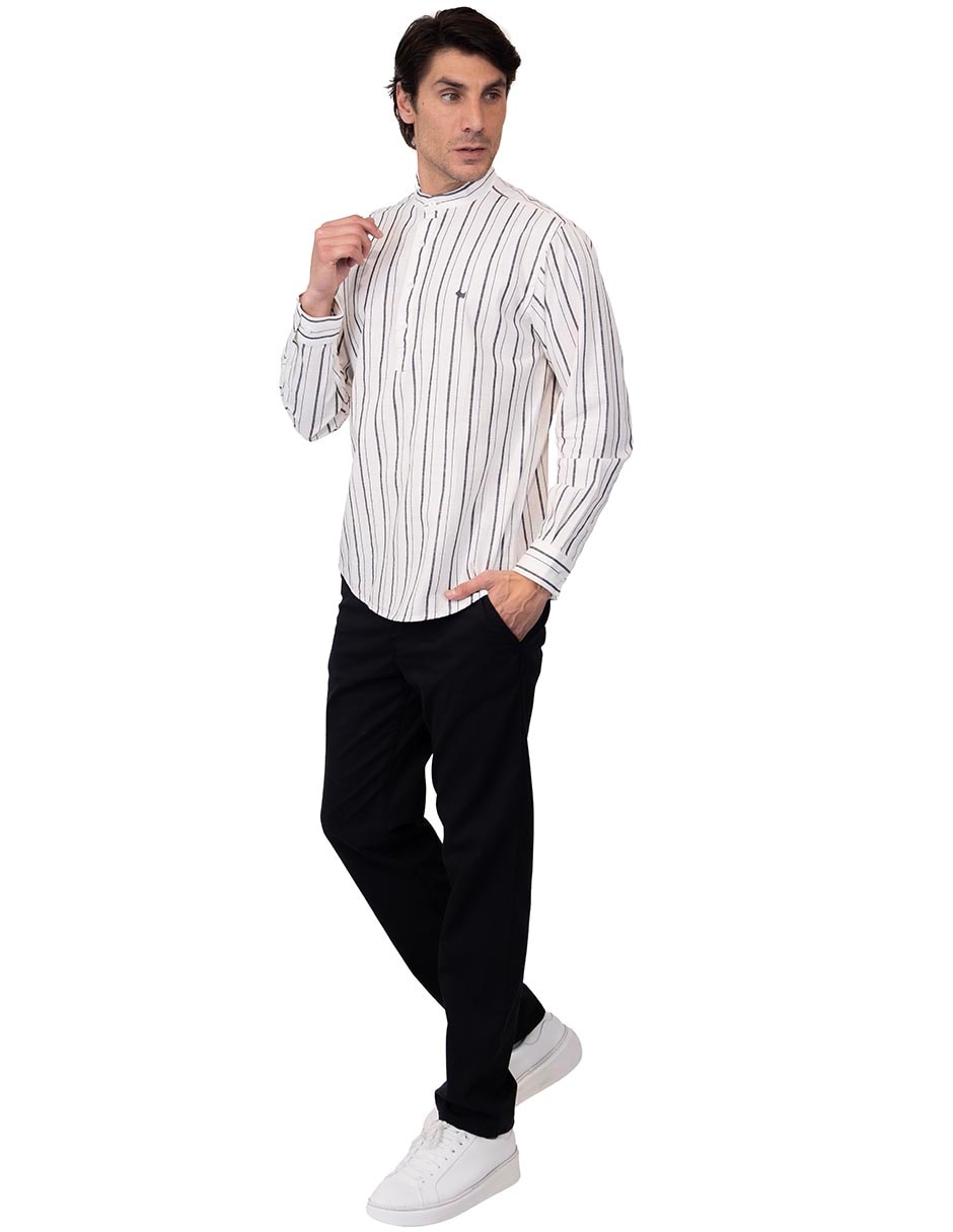 Camisa casual de algodón manga larga para hombre 4
