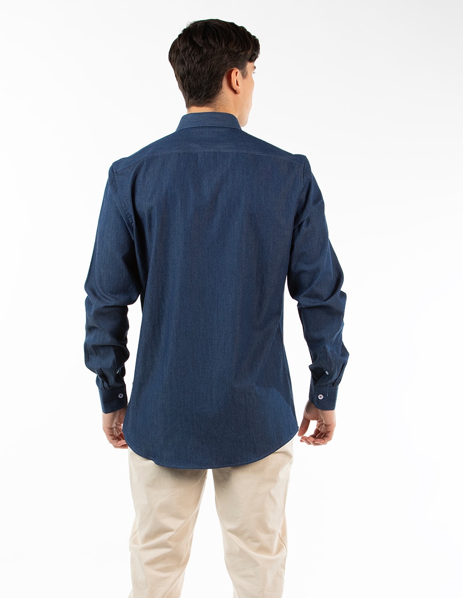 Camisa casual de algodón manga larga para hombre 2