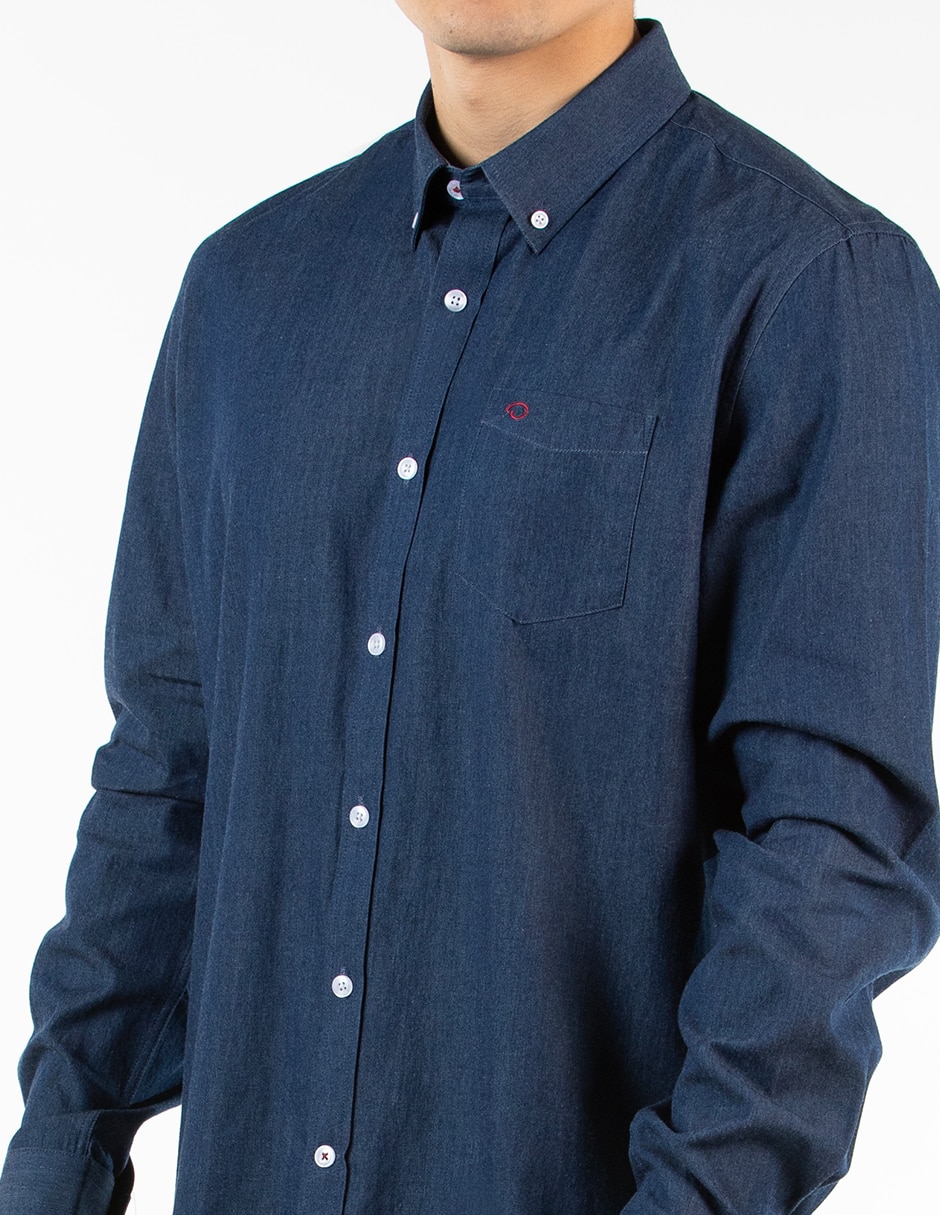 Camisa casual de algodón manga larga para hombre 4