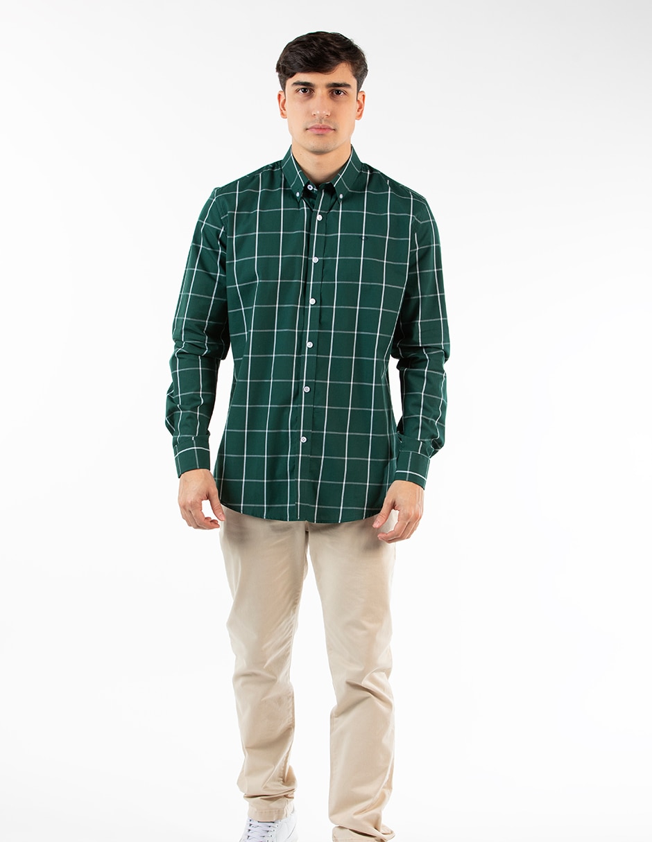 Camisa casual de algodón manga larga para hombre Camisa casual de algodón manga larga para hombre