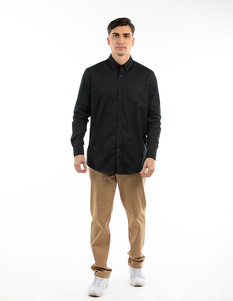 Camisa casual de algodón manga larga para hombre