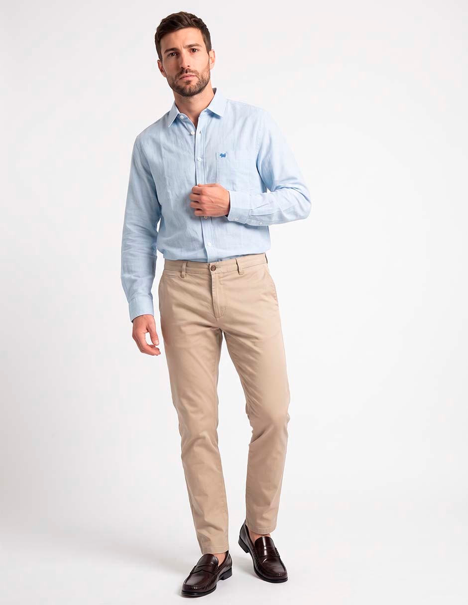 Camisa casual manga larga para hombre