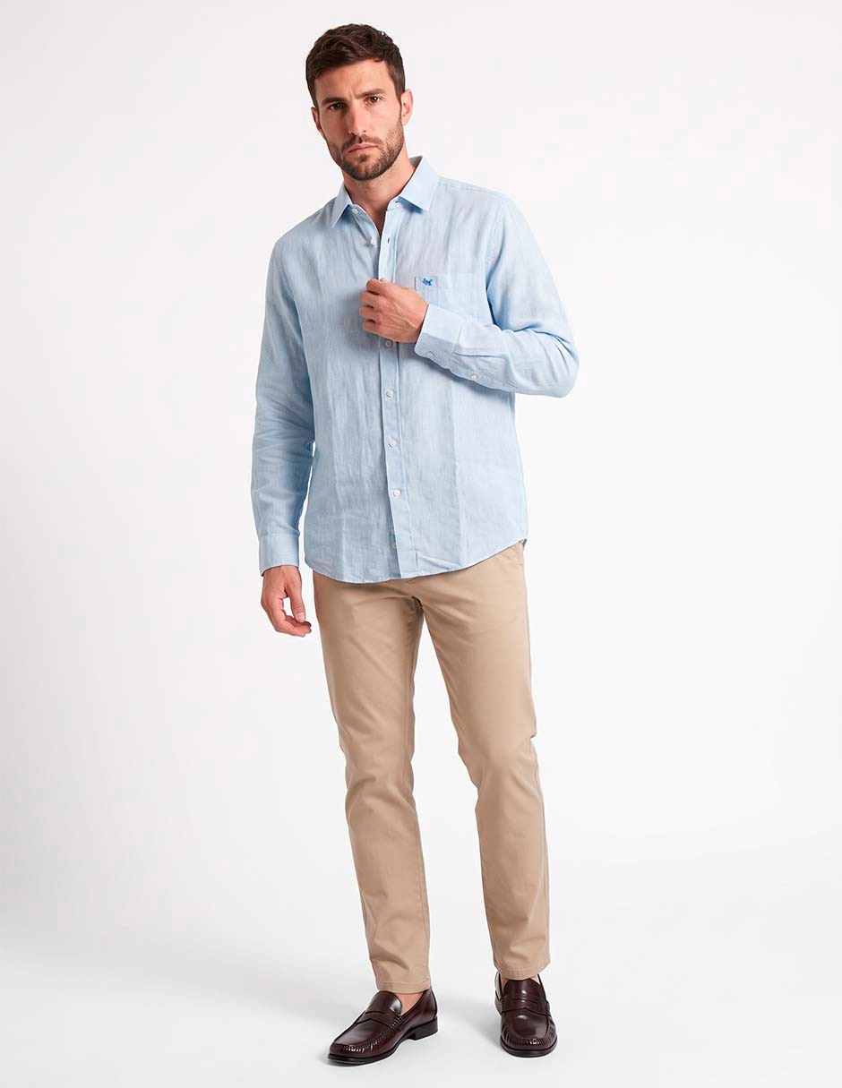 Camisa casual manga larga para hombre 3