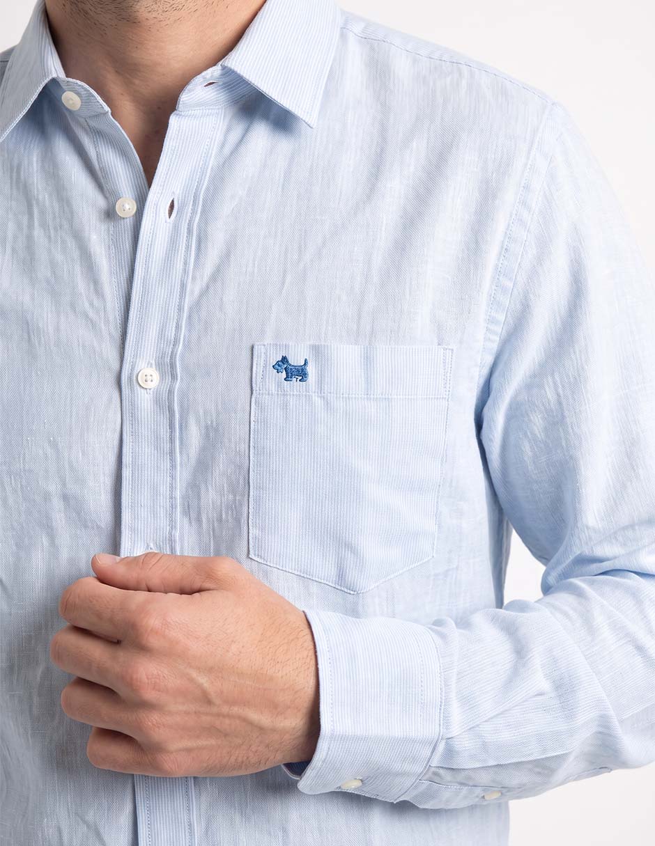 Camisa casual manga larga para hombre 4