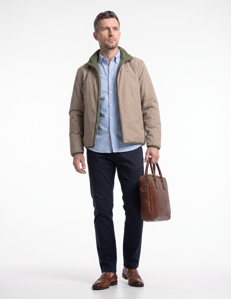 Chamarra casual con bolsillos para hombre 4