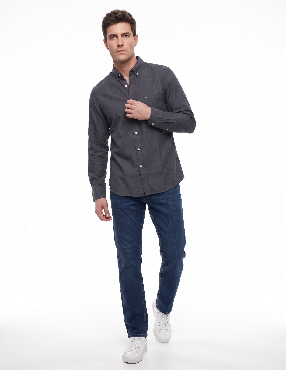Camisa casual de algodón manga larga para hombre 3