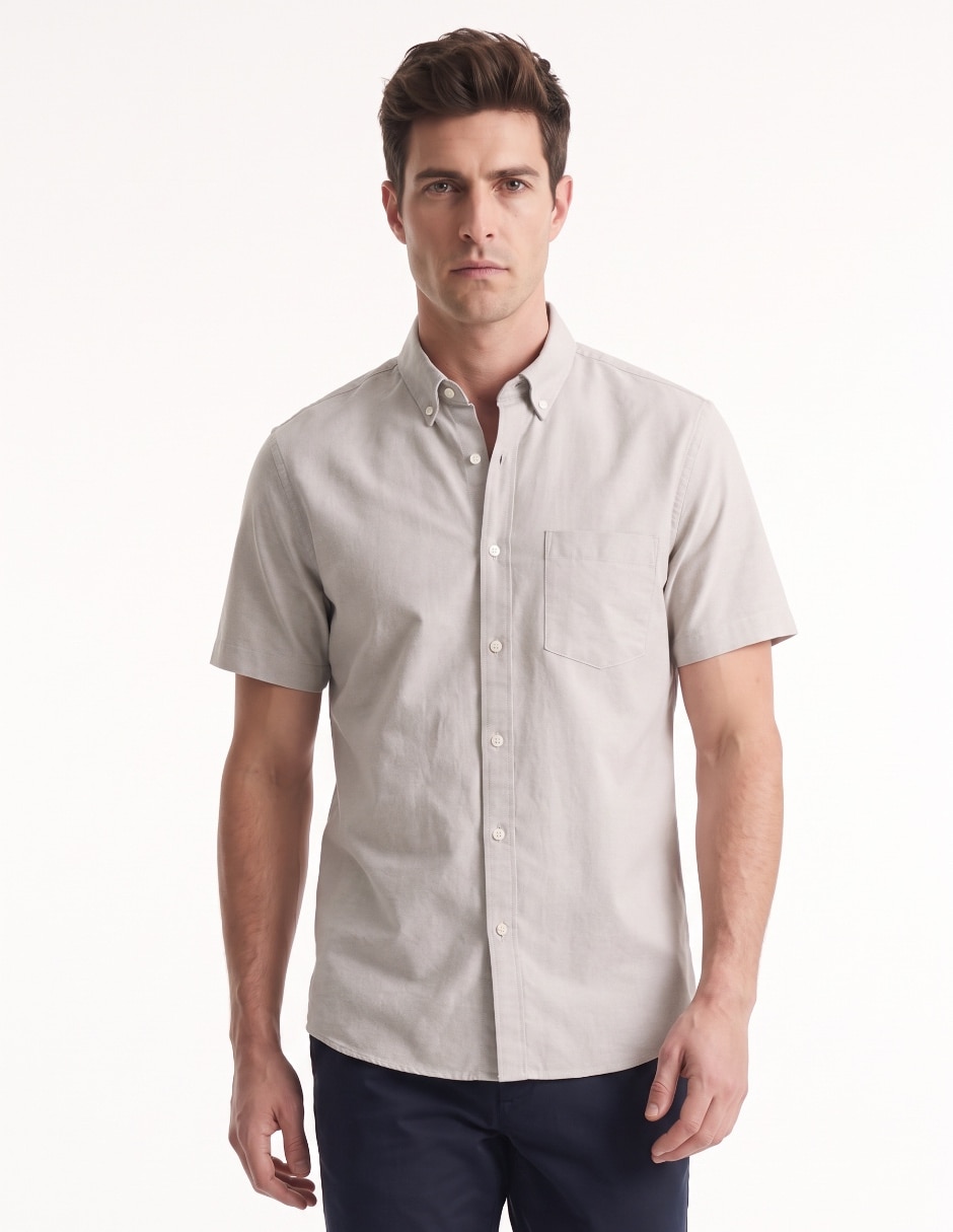 Camisa casual de algodón manga corta para hombre Camisa casual de algodón manga corta para hombre