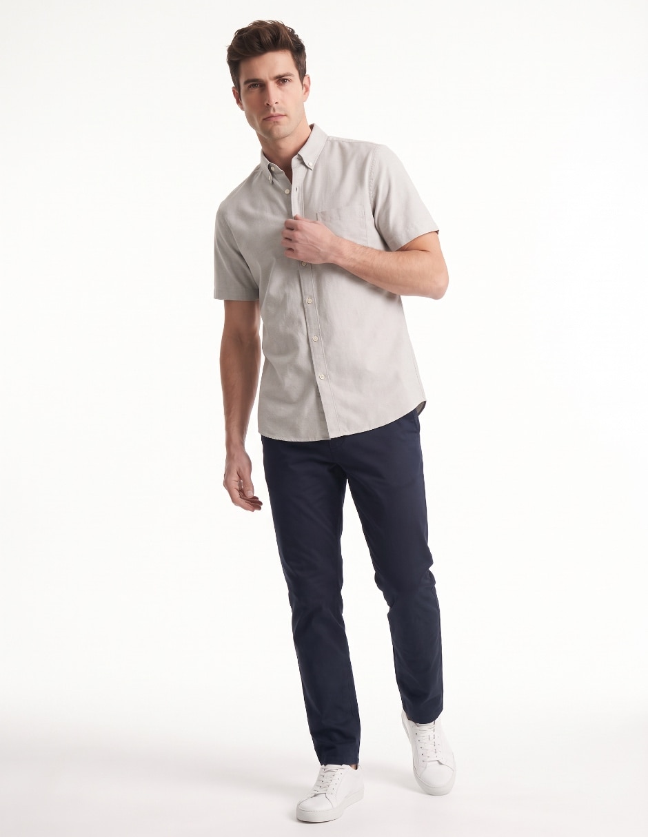 Camisa casual de algodón manga corta para hombre 3