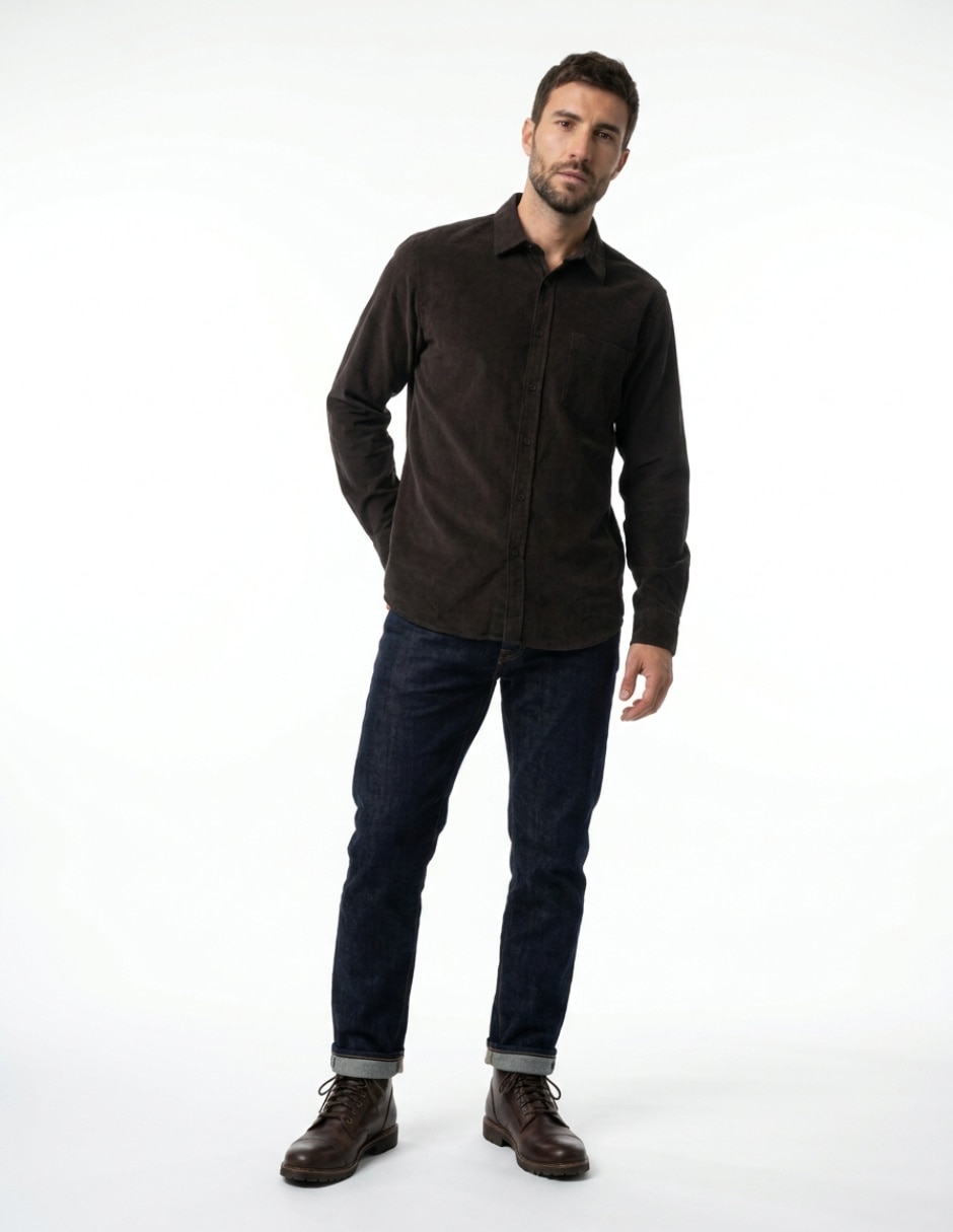 Camisa de pana para hombre 3