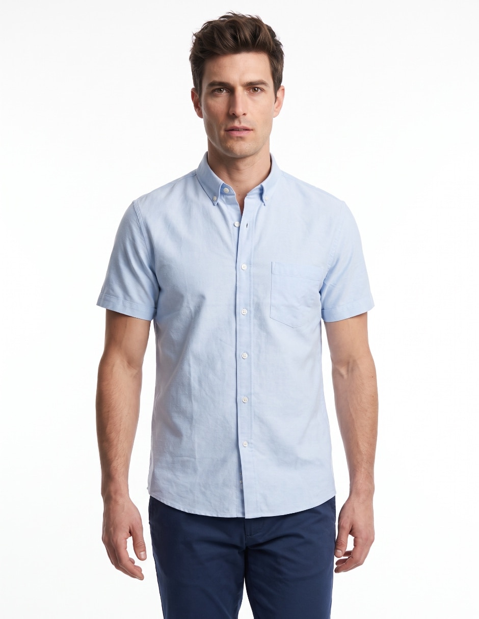 Camisa casual de algodón manga corta para hombre Camisa casual de algodón manga corta para hombre