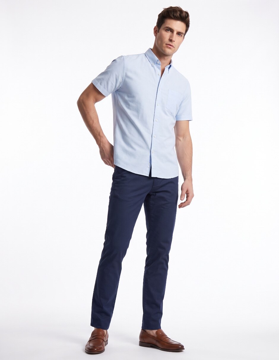 Camisa casual de algodón manga corta para hombre 3