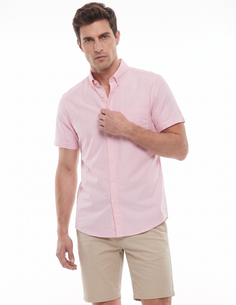 Camisa casual de algodón manga corta para hombre Camisa casual de algodón manga corta para hombre