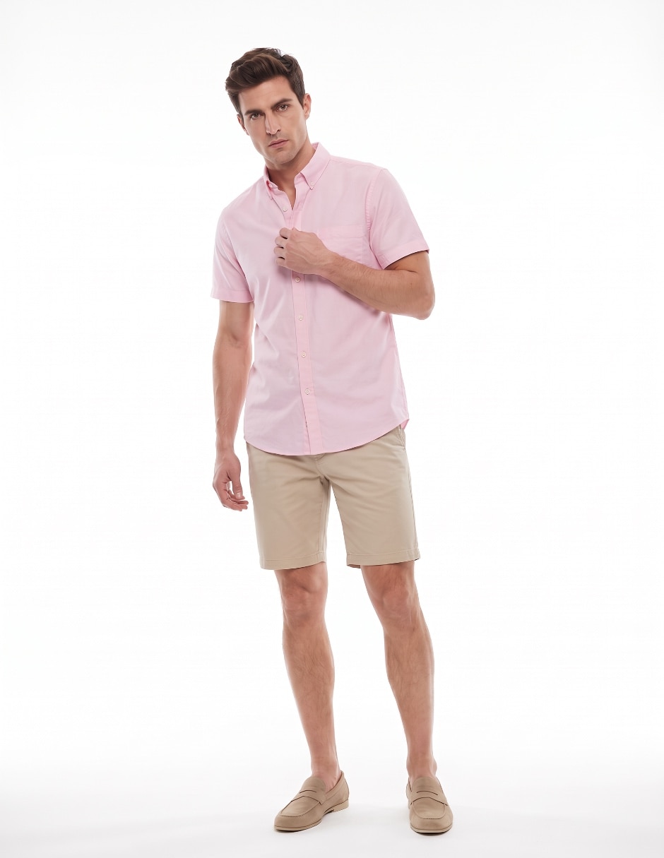 Camisa casual de algodón manga corta para hombre 3