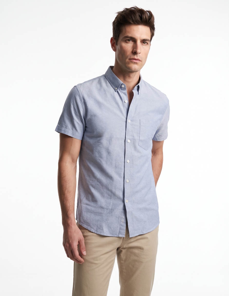 Camisa casual de algodón manga corta para hombre Camisa casual de algodón manga corta para hombre