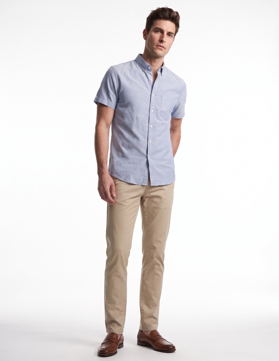 Camisa casual de algodón manga corta para hombre 3