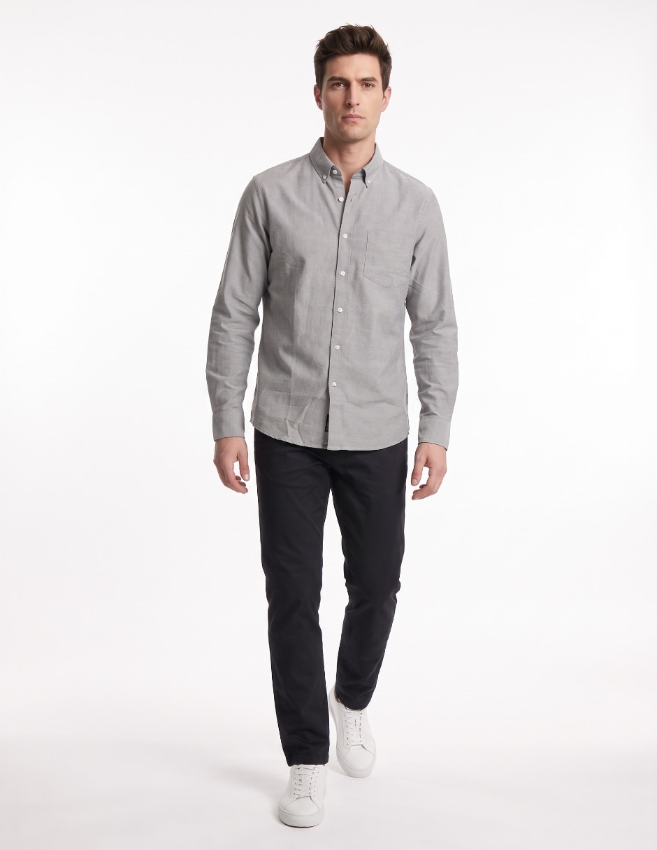 Camisa casual de algodón manga larga para hombre 3