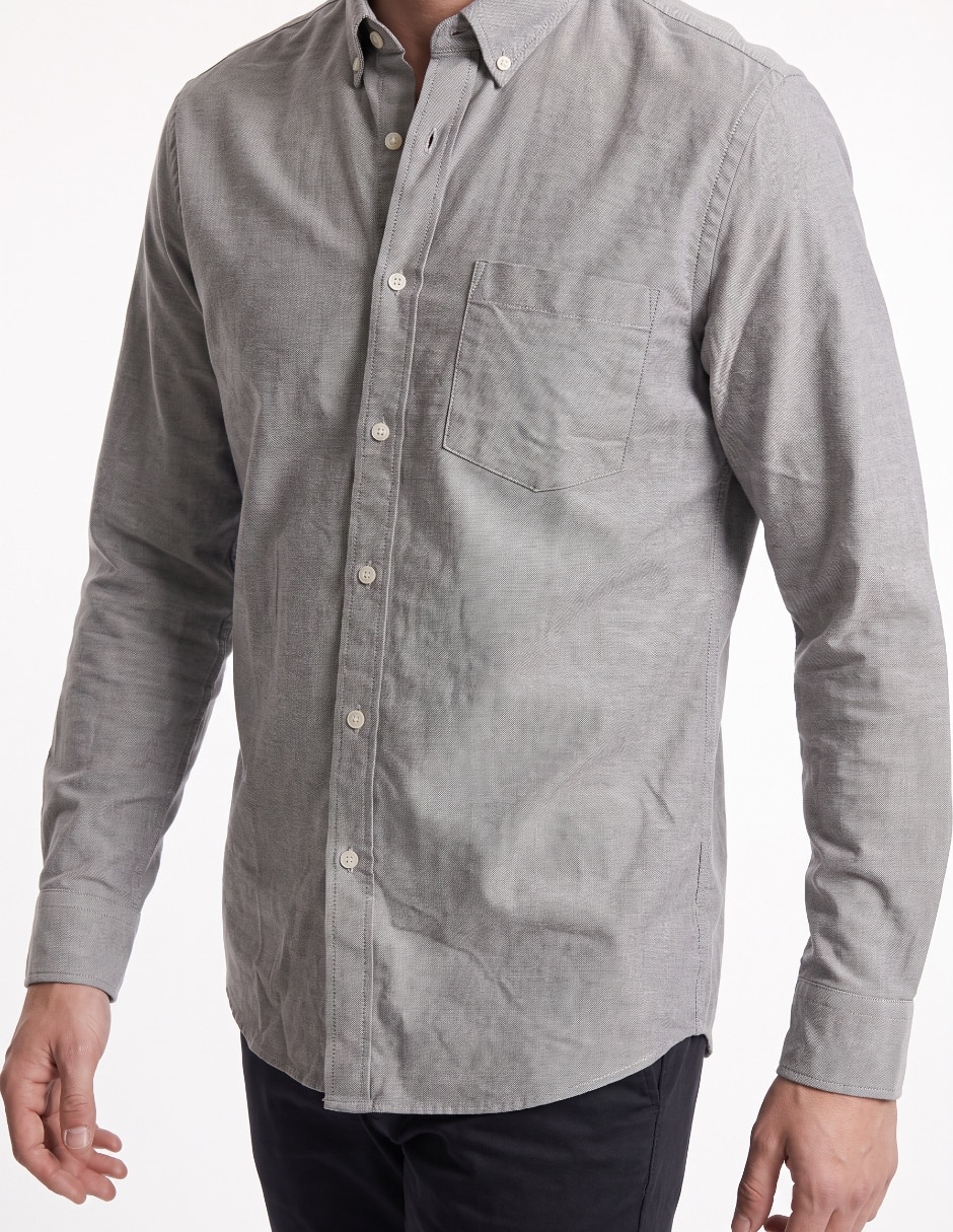 Camisa casual de algodón manga larga para hombre 4