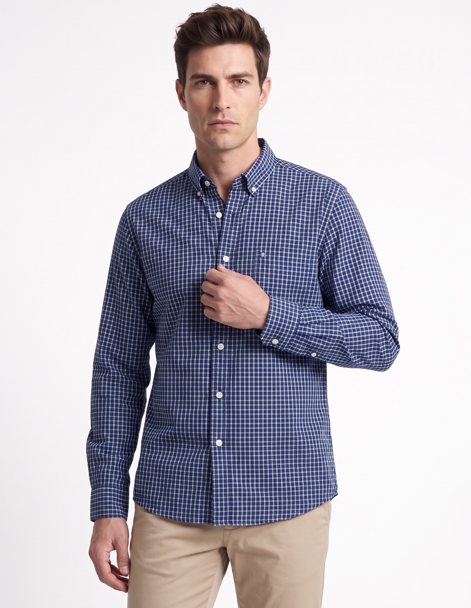 Camisa casual de algodón manga larga para hombre Camisa casual de algodón manga larga para hombre
