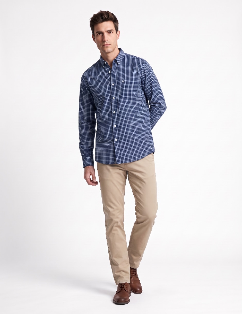 Camisa casual de algodón manga larga para hombre 3