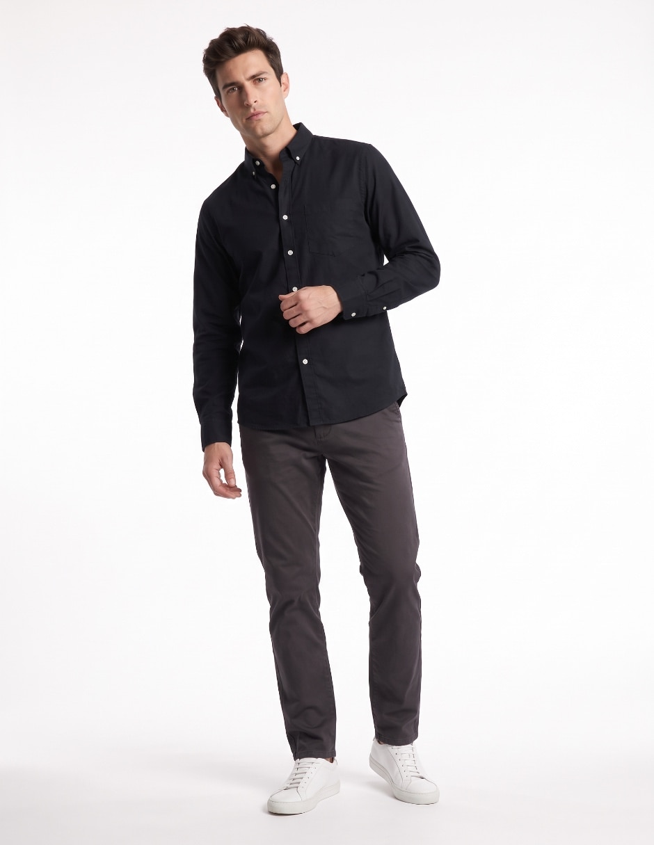 Camisa casual de algodón manga larga para hombre 3