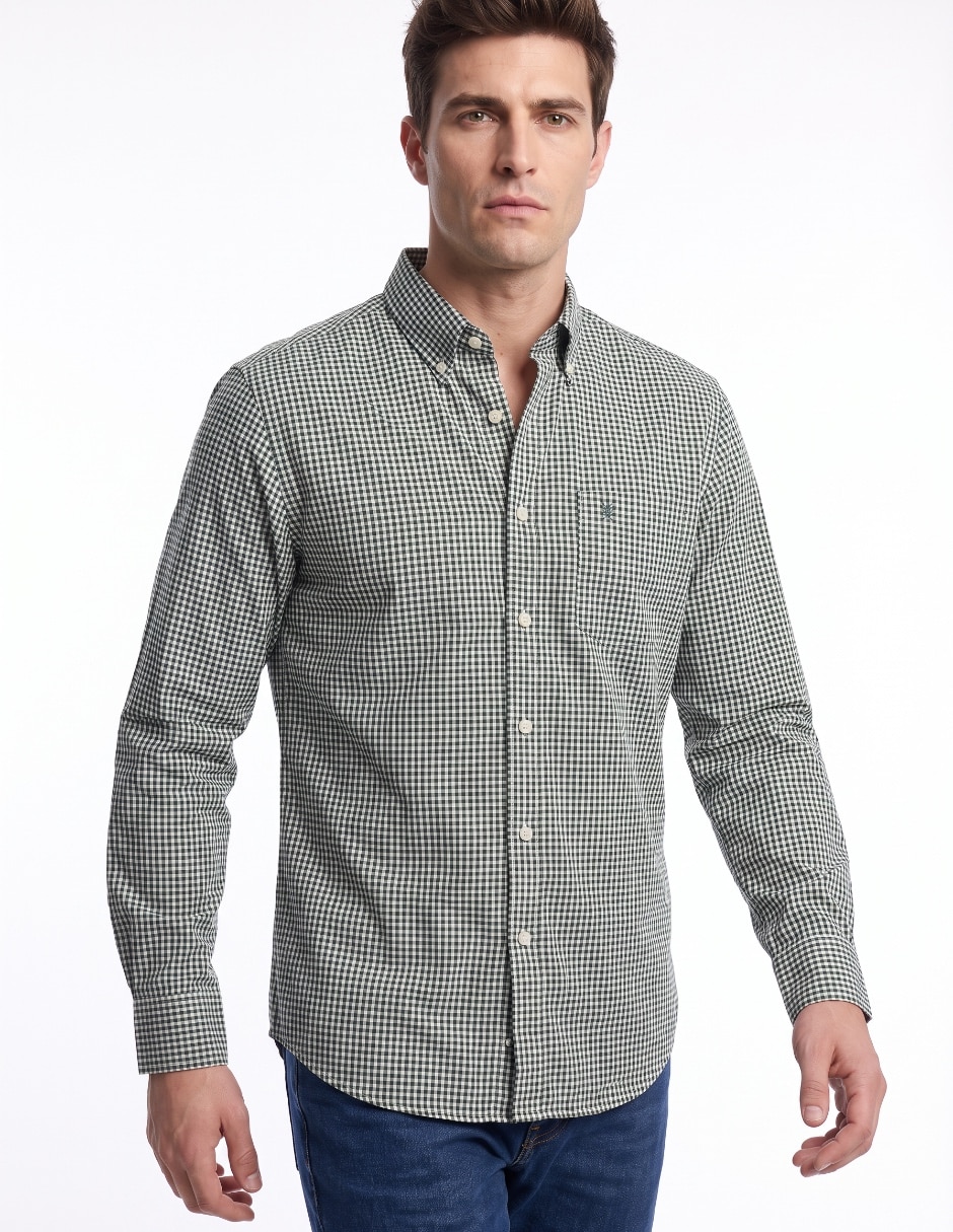 Camisa casual de algodón manga larga para hombre Camisa casual de algodón manga larga para hombre