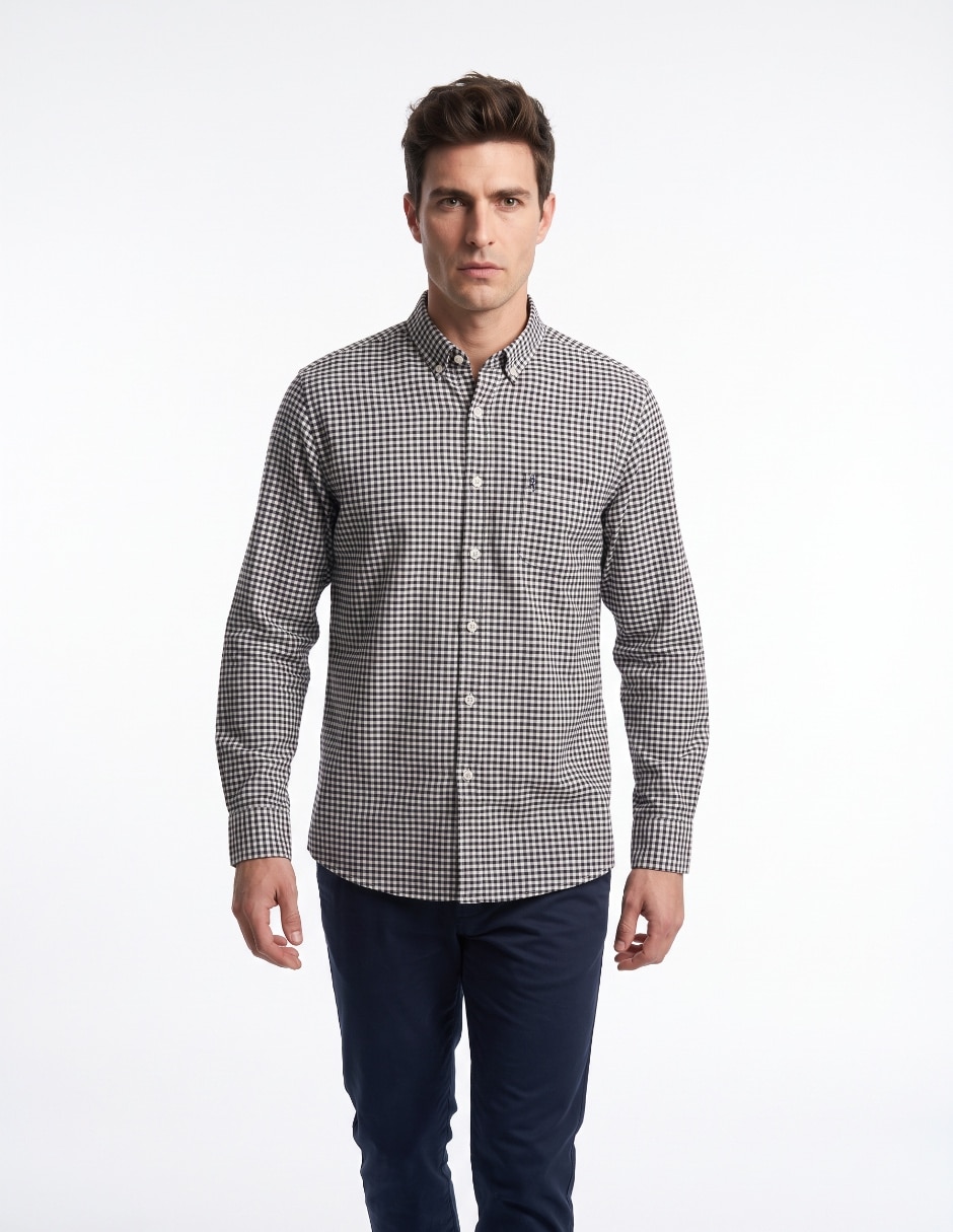 Camisa casual de algodón manga larga para hombre Camisa casual de algodón manga larga para hombre