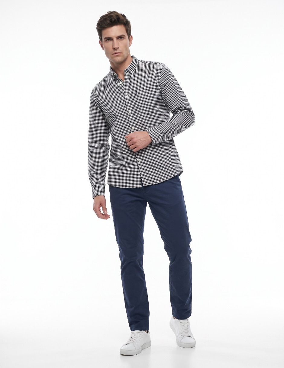 Camisa casual de algodón manga larga para hombre 3