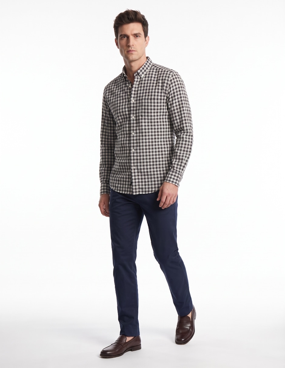 Camisa casual de algodón manga larga para hombre 3