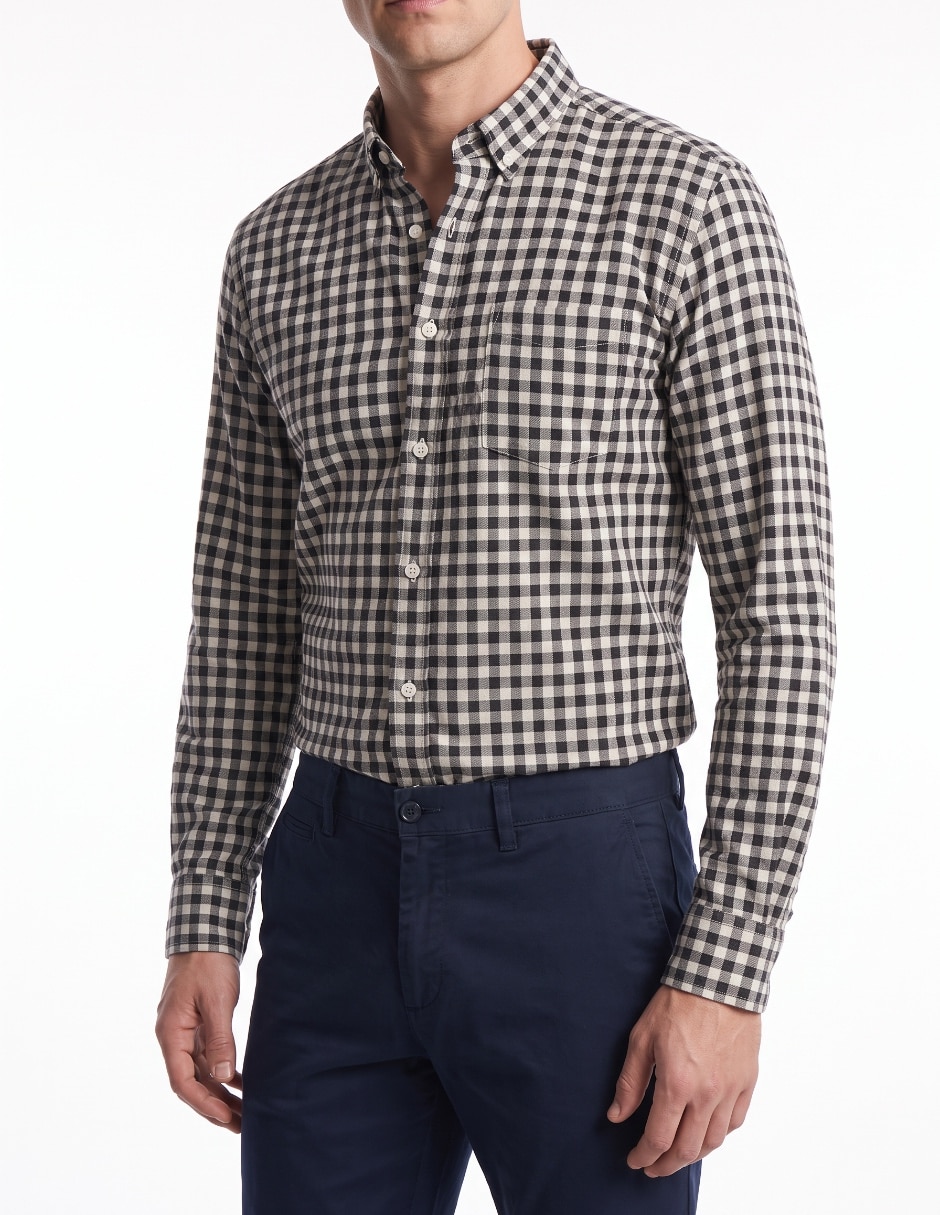 Camisa casual de algodón manga larga para hombre 4