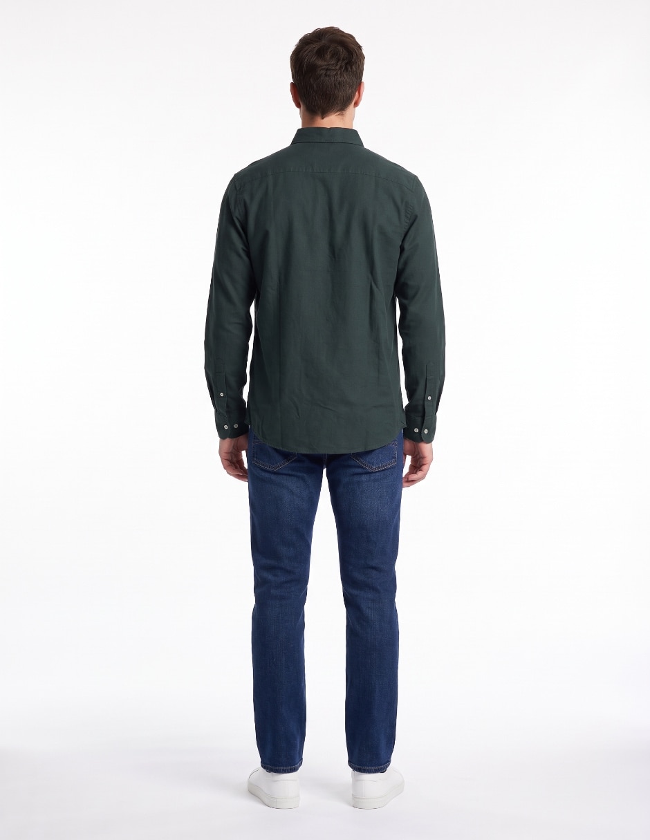 Camisa casual de algodón manga larga para hombre 2