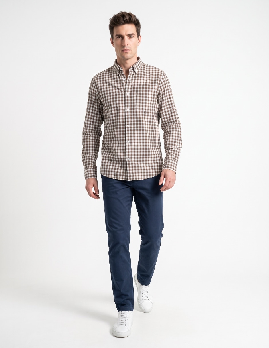 Camisa casual de algodón manga larga para hombre 3