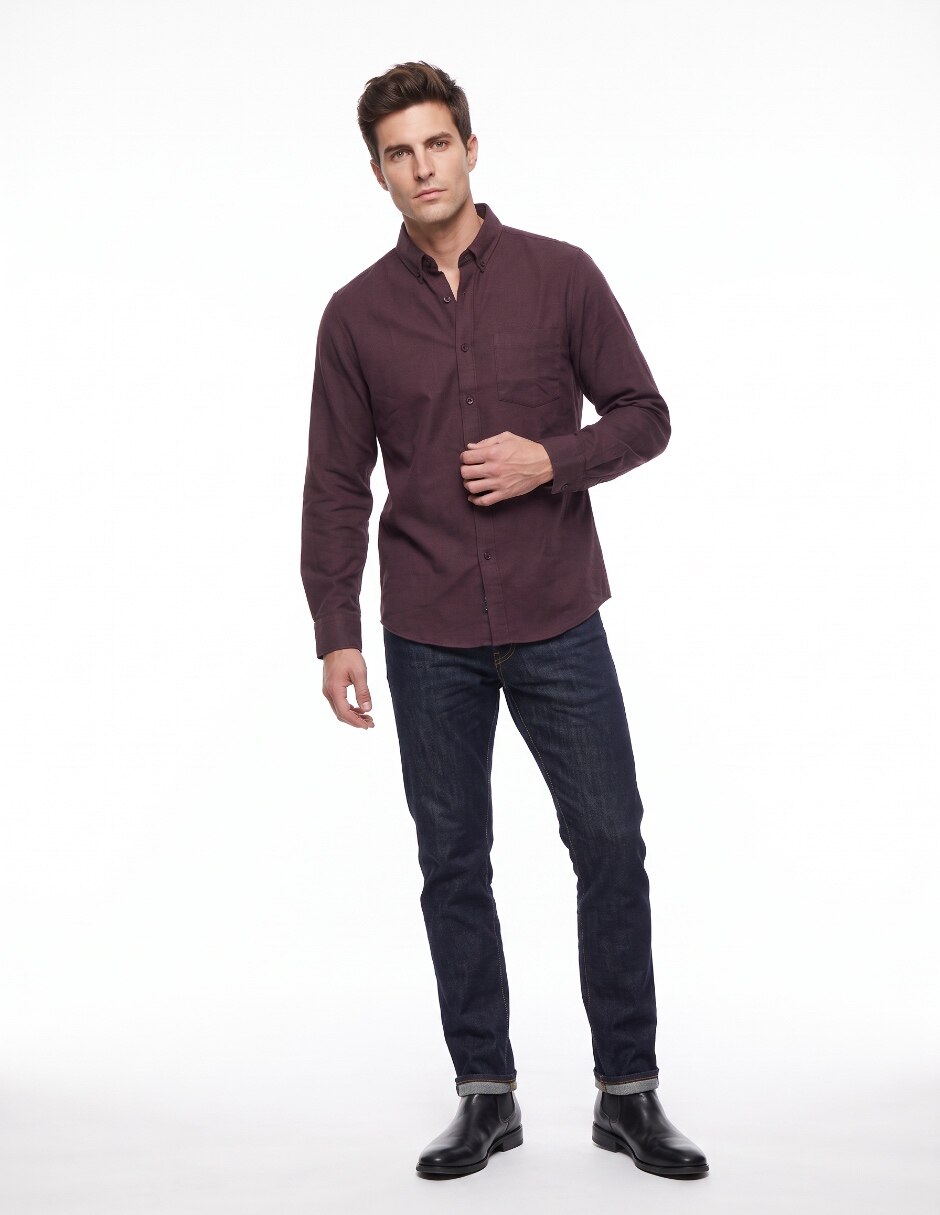 Camisa casual de algodón manga larga para hombre 3