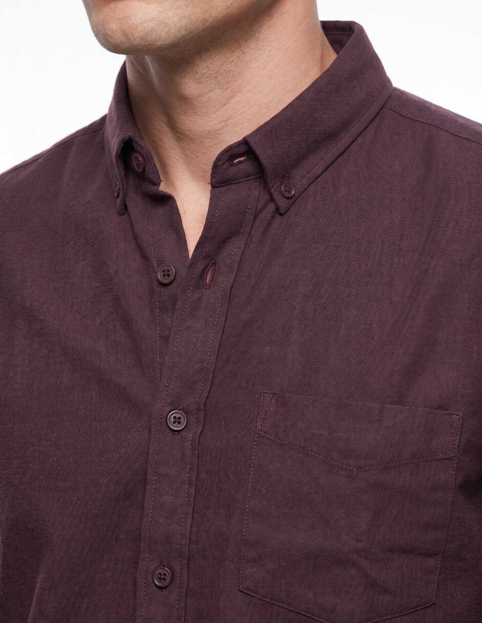 Camisa casual de algodón manga larga para hombre 4