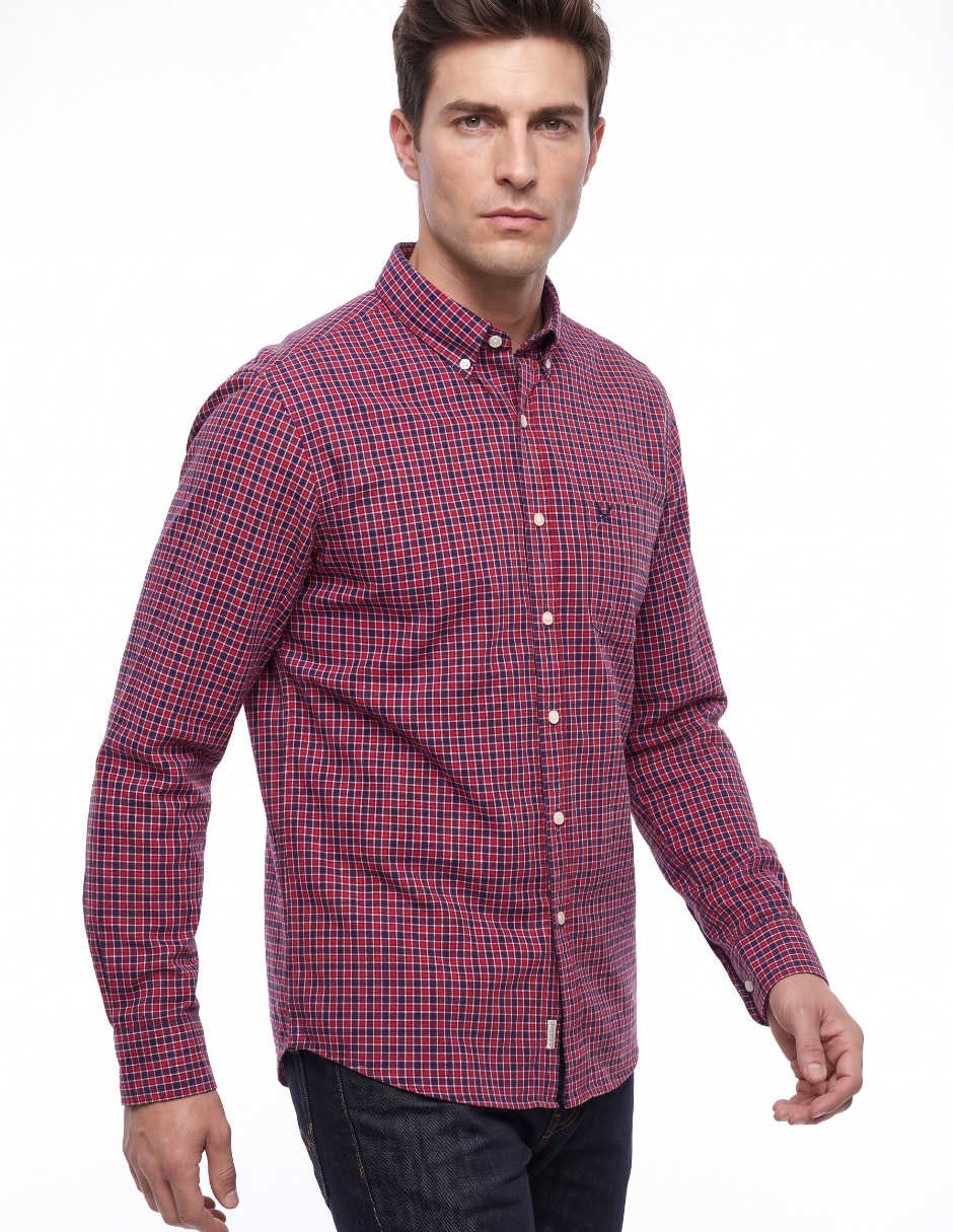 Camisa casual de algodón manga larga para hombre Camisa casual de algodón manga larga para hombre