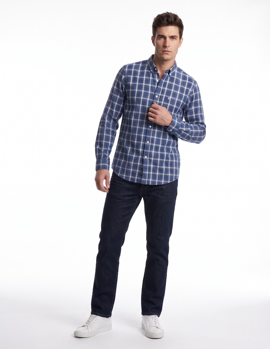 Camisa casual de algodón manga larga para hombre 3