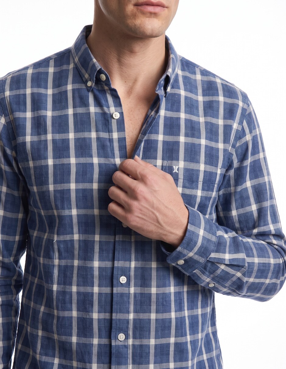 Camisa casual de algodón manga larga para hombre 4
